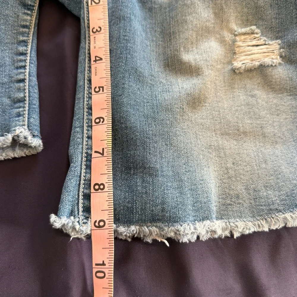 Seven7 Blue Denim Medium wash Relaxed Fit Boyfriend‎ Shorts-Size 8